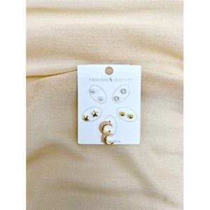 Stars Set Of Earring Fluffy Women's Accessories-Gold