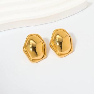 Irregular Geometric Gold Earrings