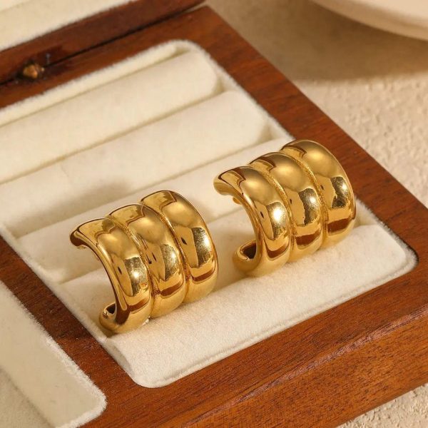 Multi-Layered Gold Earrings