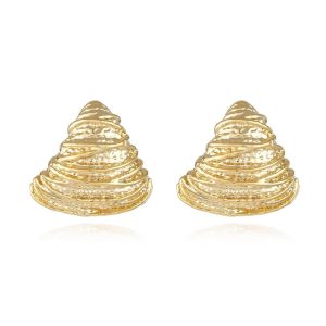 Luxurious Spiral Gold Earrings