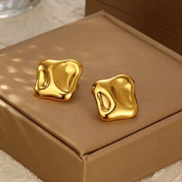 Irregular Organic Gold Earrings
