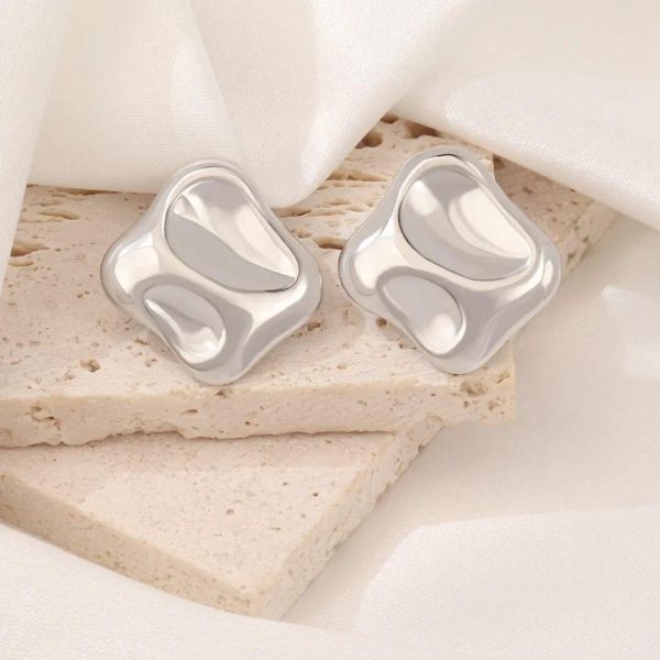 Irregular Organic Silver Earrings