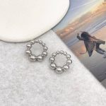 Elegant silver Spherical Hoop Earring