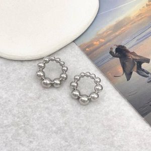 Elegant silver Spherical Hoop Earring