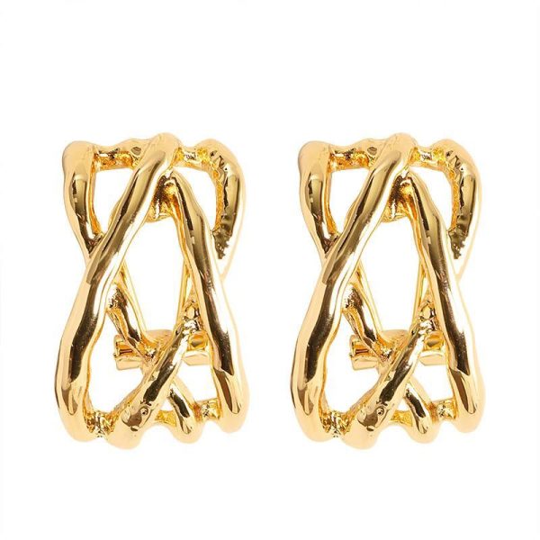 Luxurious Abstract Gold Earrings