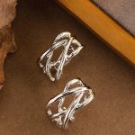 Luxurious Abstract Silver Earrings