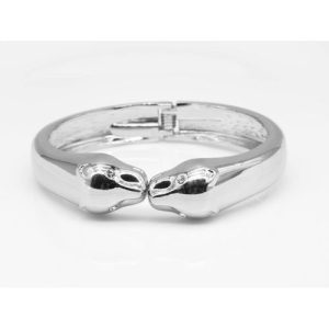 Snake With Two Heads Bold Bracelet Of Fluffy Women's Accessories-Silver