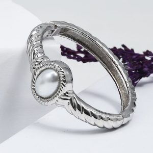 Bold Bracelet Fluffy Women Accessories -Silver