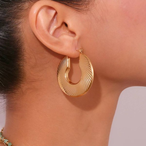 Fluffy Stainless Steel Statement Hoops