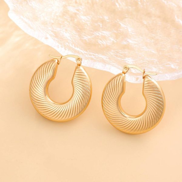 Fluffy Stainless Steel Statement Hoops - Image 2