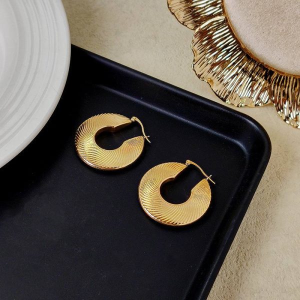 Fluffy Stainless Steel Statement Hoops - Image 3