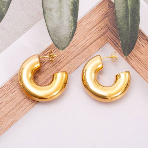 Fluffy Stainless Steel Statement Hoops