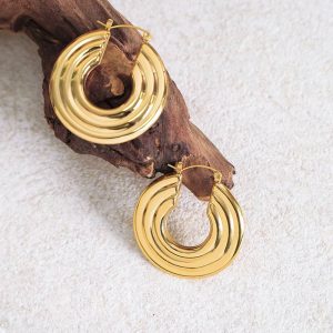 Fluffy Stainless Steel Statement Hoops