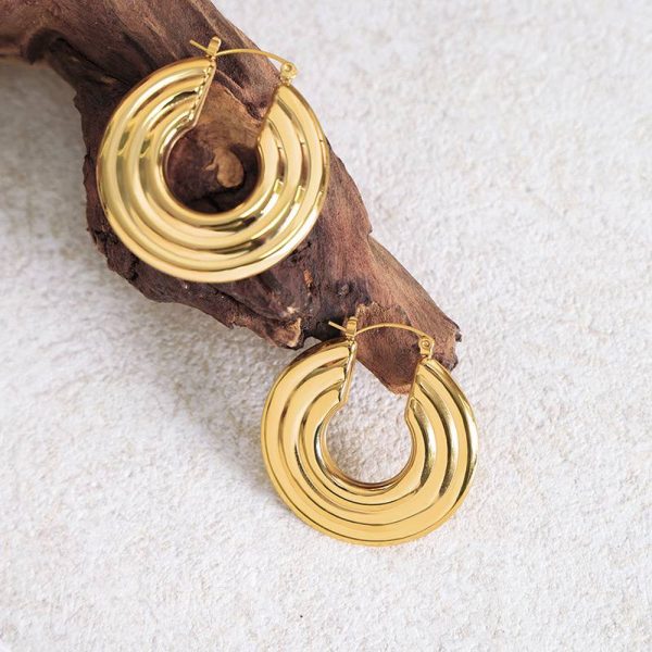 Fluffy Stainless Steel Statement Hoops