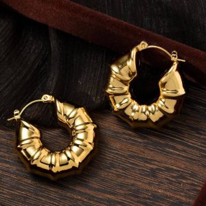 Fluffy Stainless Steel Statement Hoops