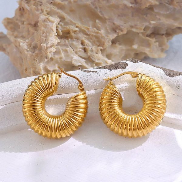 Fluffy Stainless Steel Statement Hoops