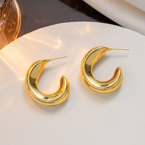 Fluffy Stainless Steel Statement Hoops - Image 3