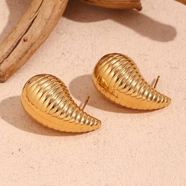 Fluffy Stainless Steel Statement Hoops - Image 3