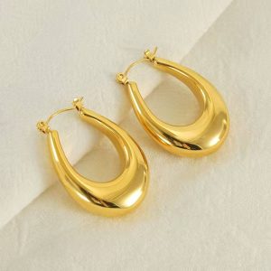 Fluffy Stainless Steel Statement Hoops