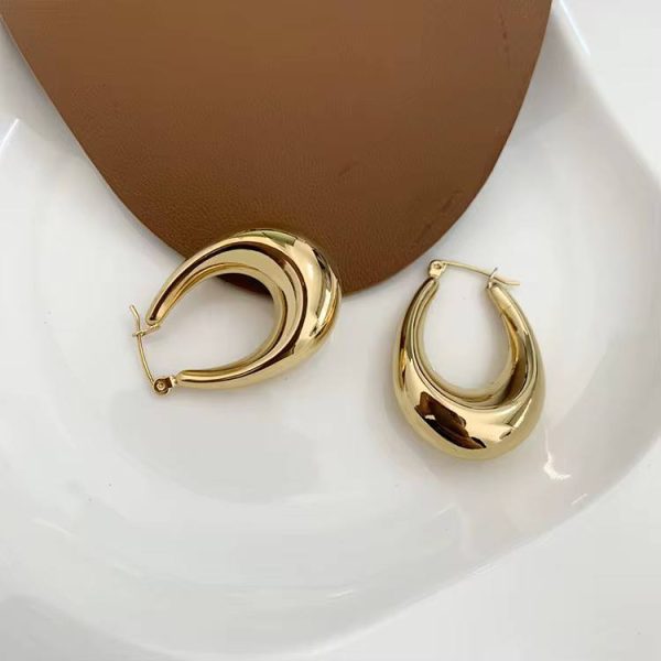 Fluffy Stainless Steel Statement Hoops - Image 2