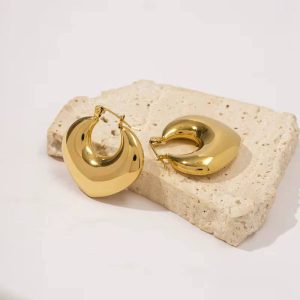 Fluffy Stainless Steel Statement Hoops