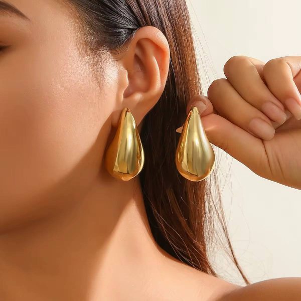 Fluffy Stainless Steel Statement Hoops - Image 2