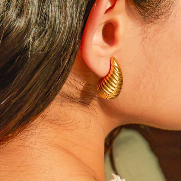 Fluffy Stainless Steel Statement Hoops