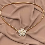Studded Rose Belt - Gold