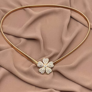 Studded Rose Belt - Gold