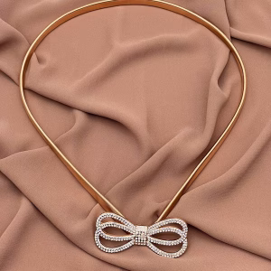 Metal bow tie belt - Gold