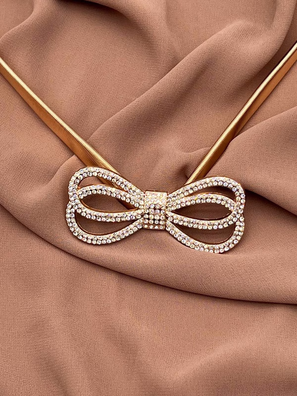 Metal bow tie belt – Gold