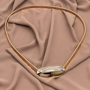 Irregular gold metal belt