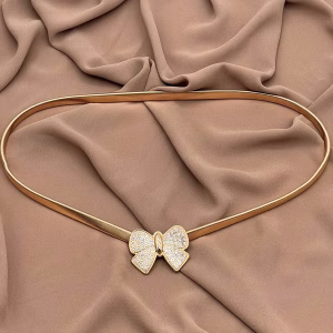 Gold butterfly metal belt