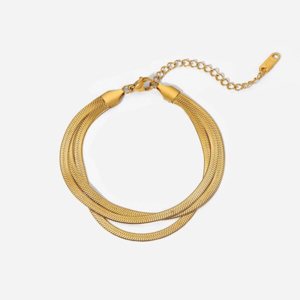 Women’s Bracelet Flat Triple Chain Design - Elegant Touch - Image 3
